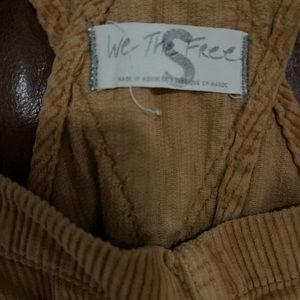 Free people tan ziggy corduroy overalls